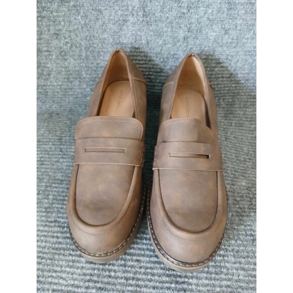 Lane Bryant Loafer Shoes Size 11W Dream Cloud Brown Lug Sole Platform Block Heel - Picture 2 of 8